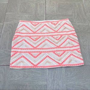 *50% OFF! Express sequin mini skirt XS tribal Aztec pink